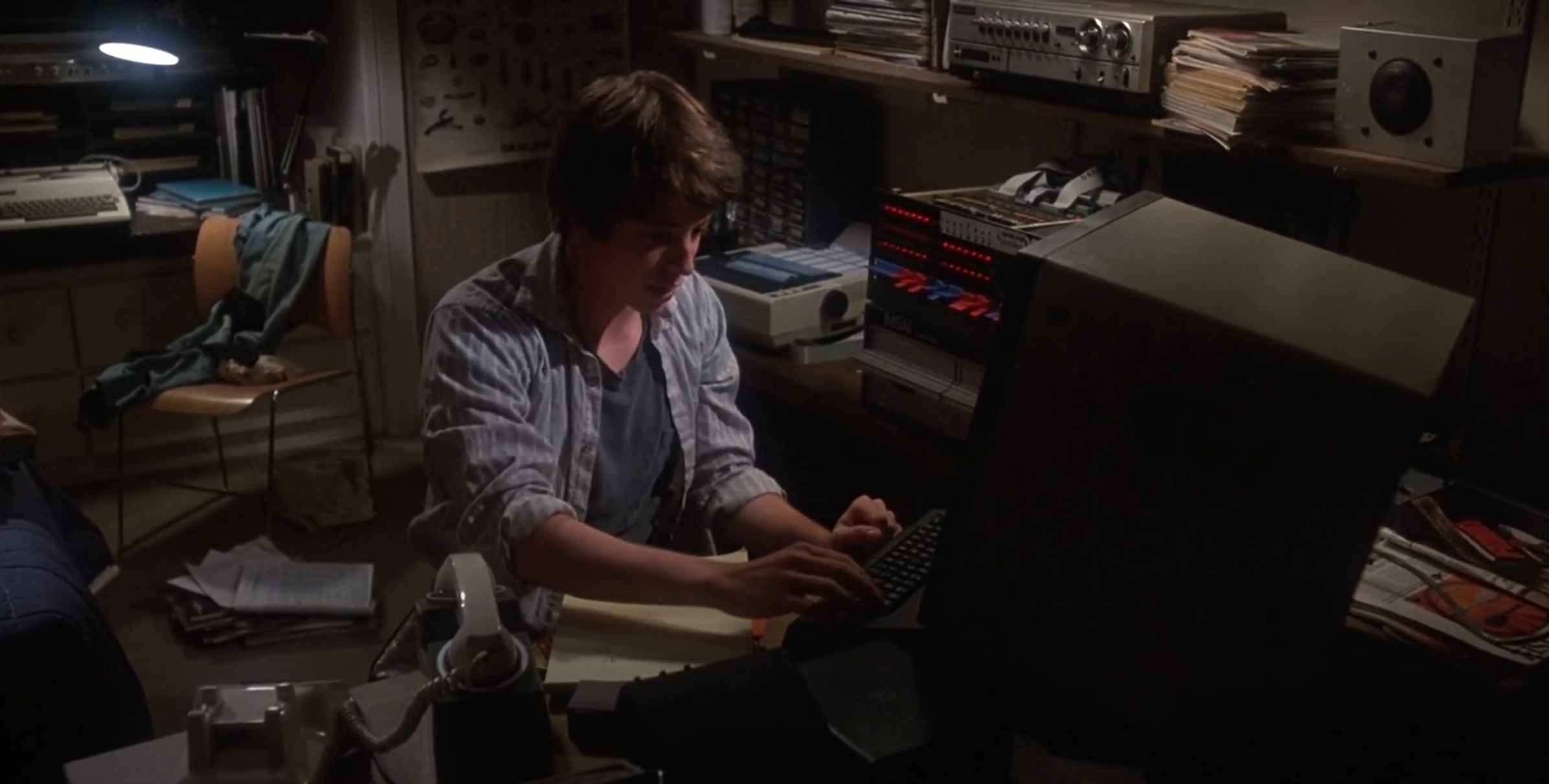 Man sat at computer - WarGames (1983)